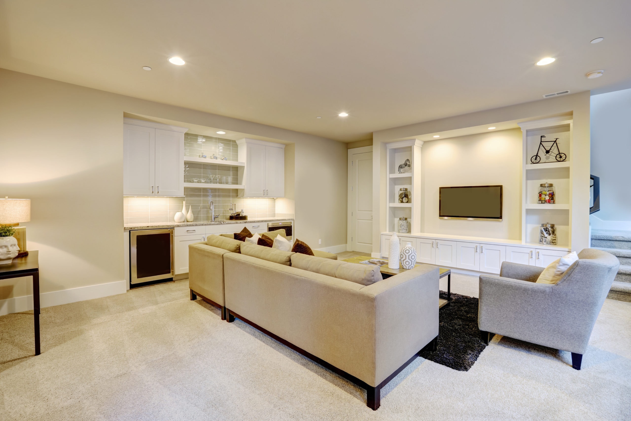 luxury space showing basement finish cost