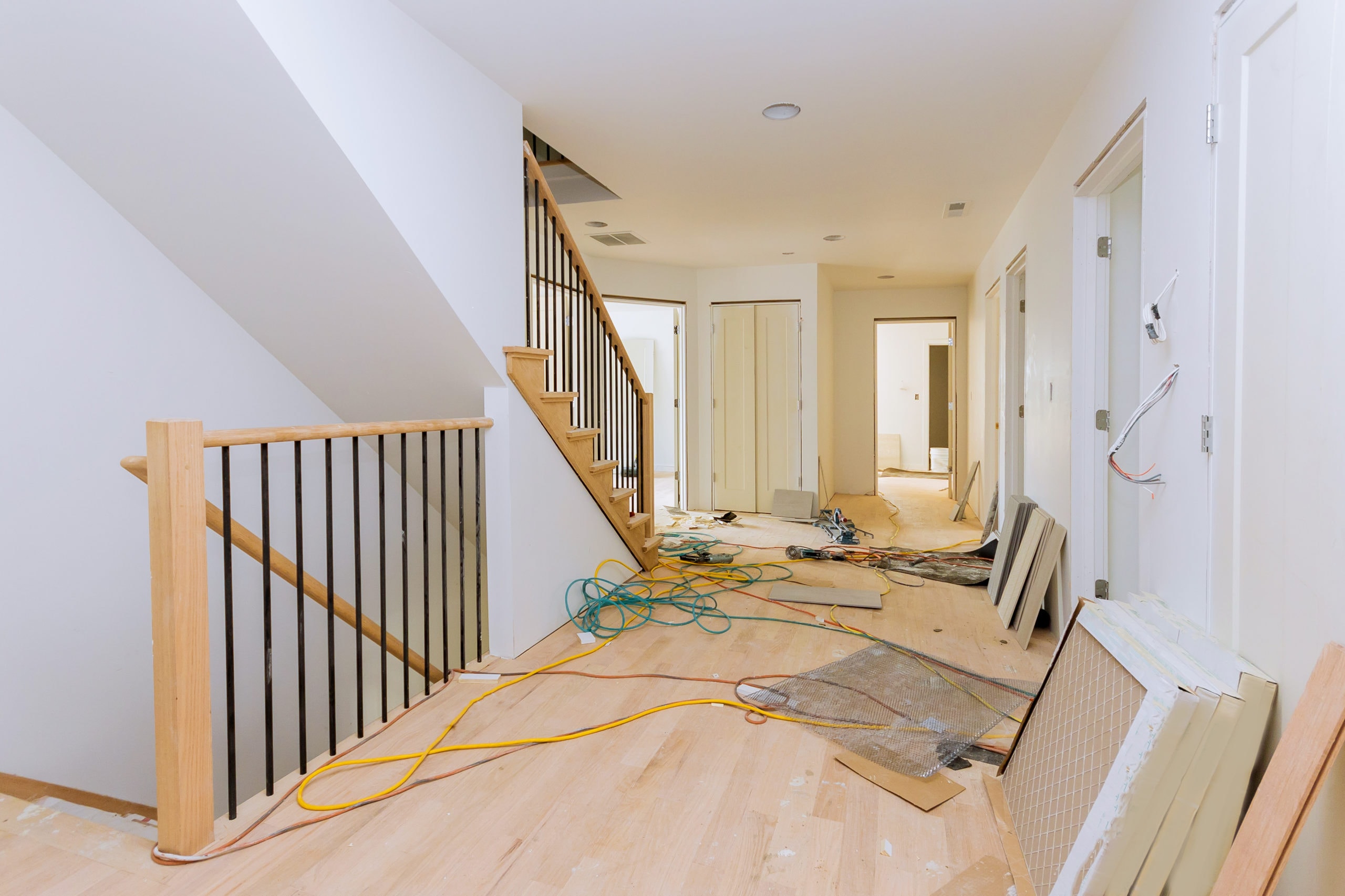 home renovation in stairway