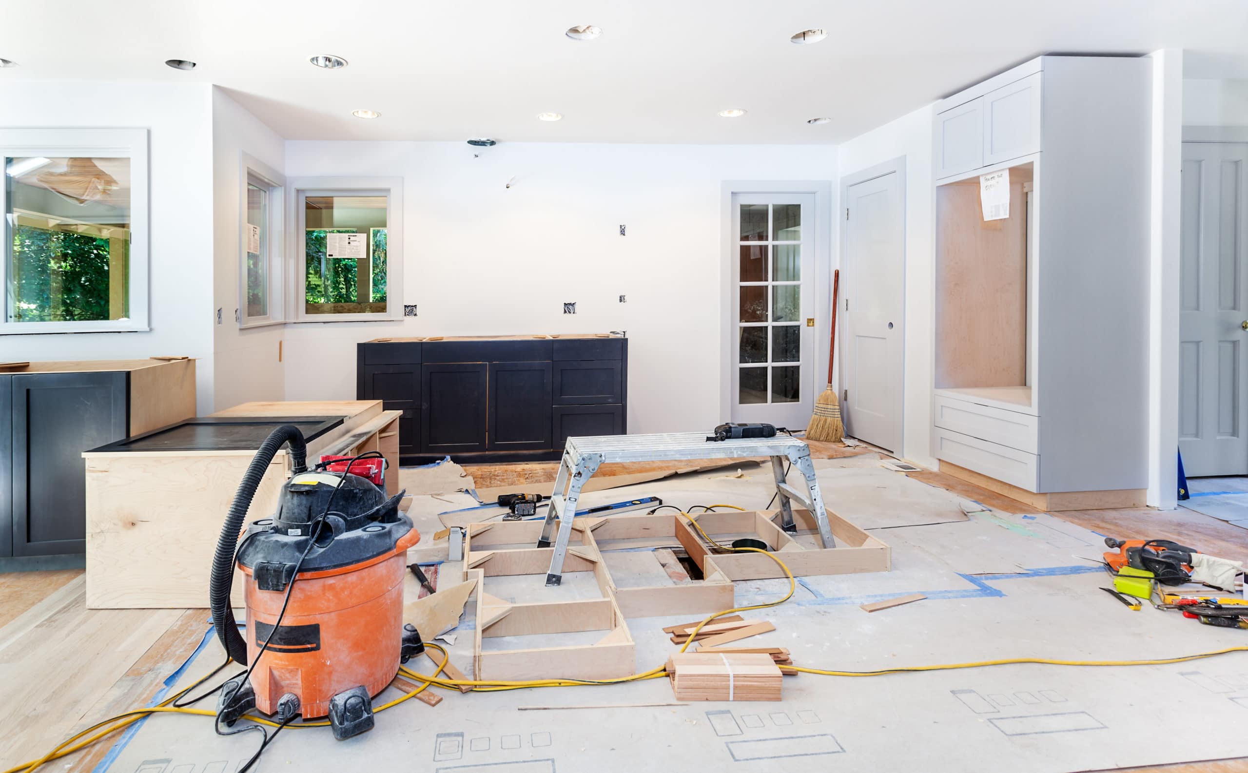 in-progress home renovation