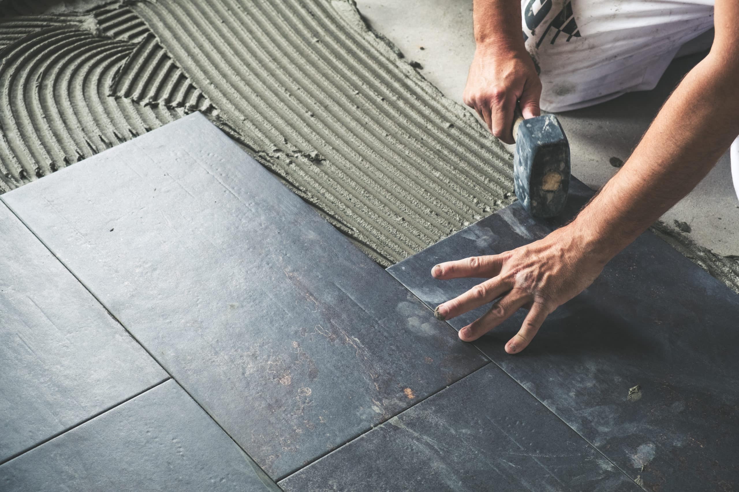 dark slate ceramic tile renovation material