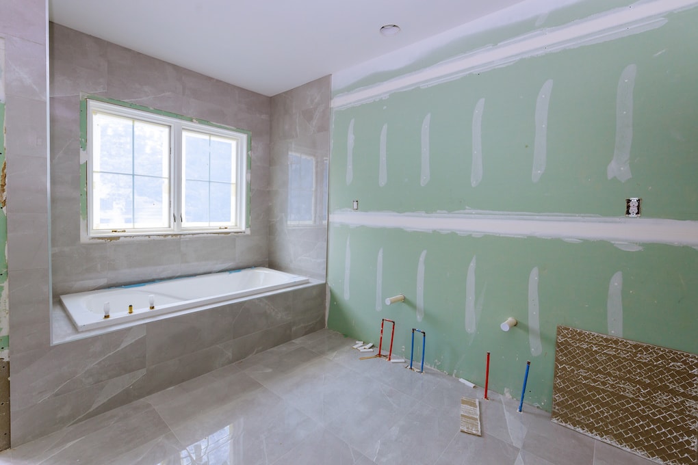 Under construction new bathtub remodeling done by bathroom remodel contractors
