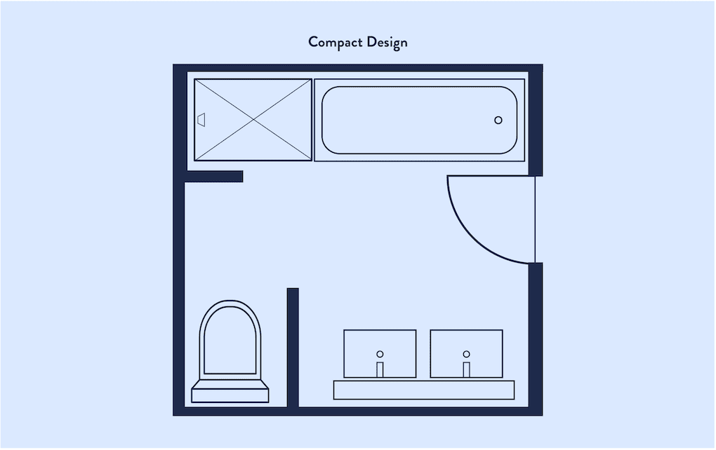 compact design bathroom layout floor plan
