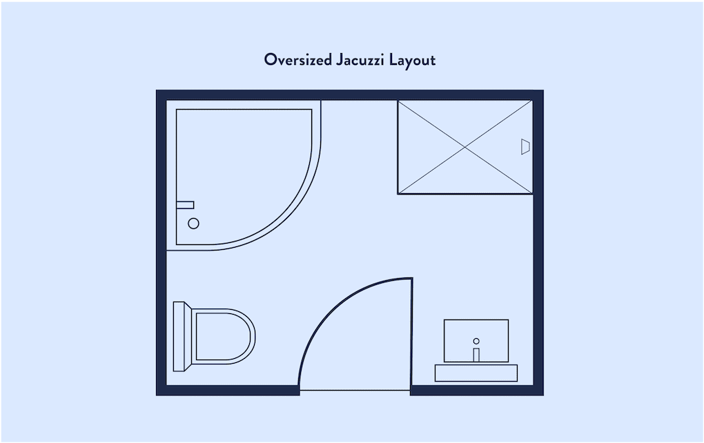 oversized jacuzzi bathroom layout floor plan