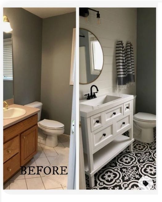 before and after bathroom remodel